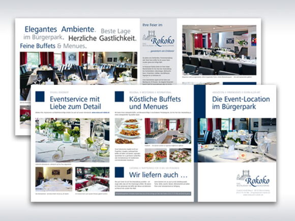 Design und Druck Event-Prospekt Restaurant Rokoko