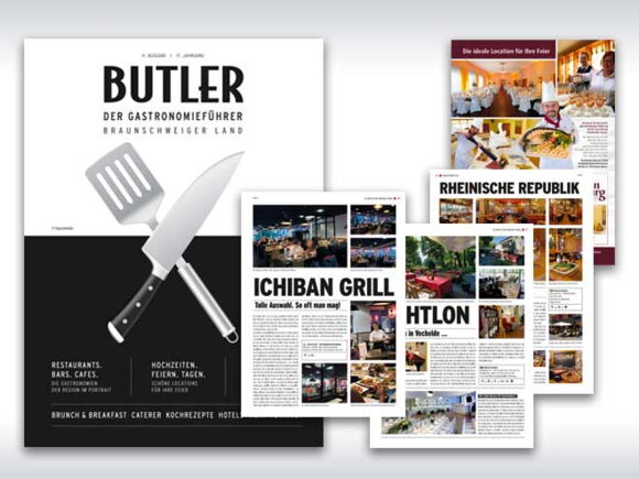 Layout, Text, Druck vom BUTLER Gastronomieführer